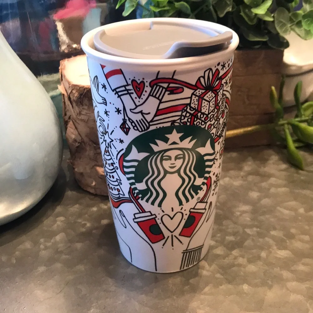 Starbucks 2017 Christmas Hand Holding Travel Mug